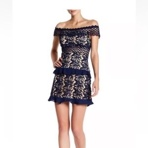 NWT Women's Romeo & Juliet couture off shoulder crochet lace dress size S $218